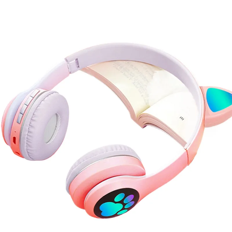 Cat Ear Bluetooth Headset Led - Headphone Nirkabel Bentuk Telinga Kucing Bluetooth