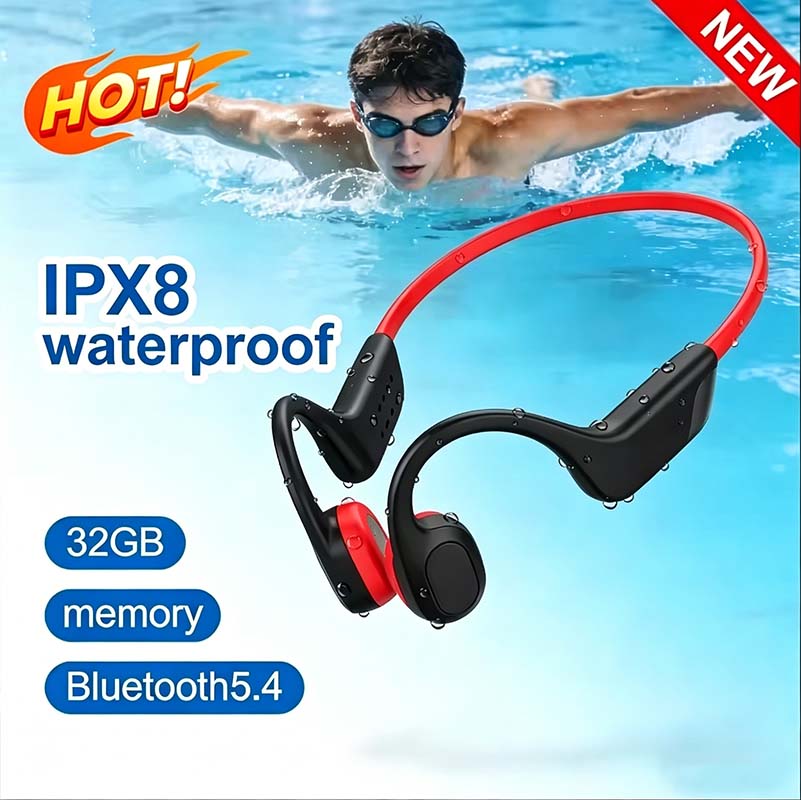 Anc Wireless Over Ear Headphones - Earbud Bluetooth Konduksi Tulang 2026 Baru,