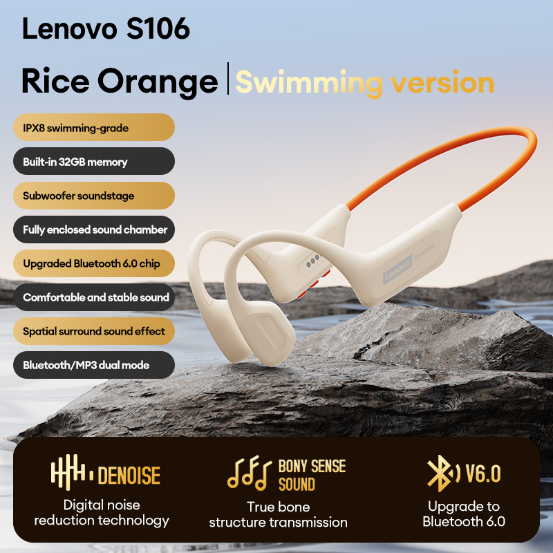 Pilihan Lenovo S106 Earphone K - Bone Conduction Running Headphones ulasan dan harga