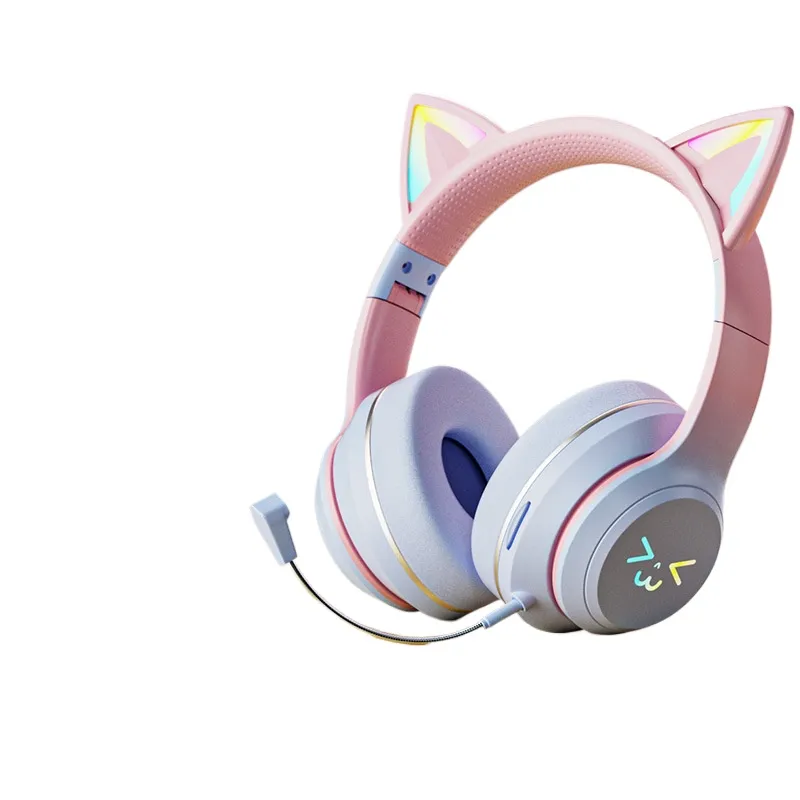 Headphone Bluetooth Nirkabel B - Cat Ear Bluetooth Headset Led ulasan dan harga