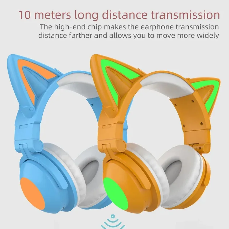 ZW068 Headset LED Telinga Kuci - Cat Ear Bluetooth Headset Led ulasan dan harga