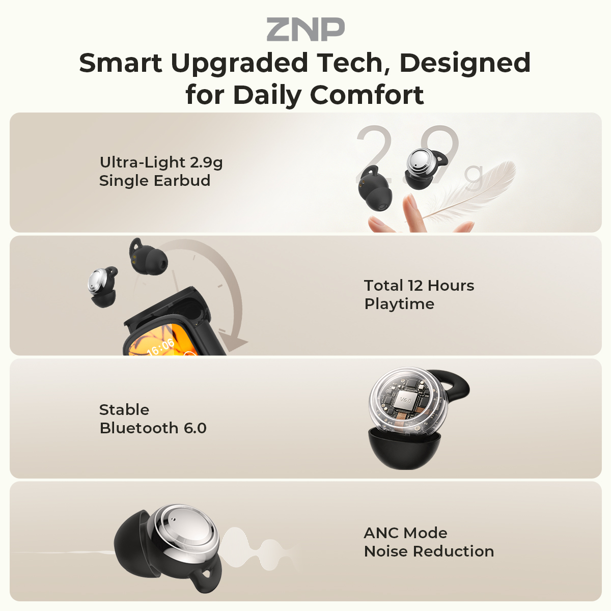 ZNP P04 Earbud Penenang Tidur  - Headphones ulasan dan harga