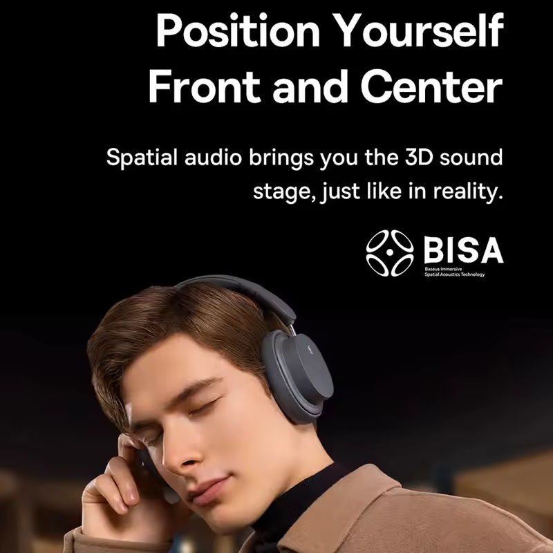 Headphone Nirkabel Baseus Bowi - Anc Wireless Over Ear Headphones ulasan dan harga