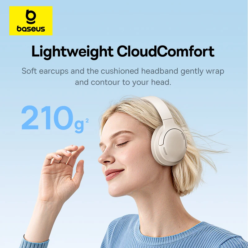 Headphone Nirkabel Baseus Blue - Anc Wireless Over Ear Headphones ulasan dan harga